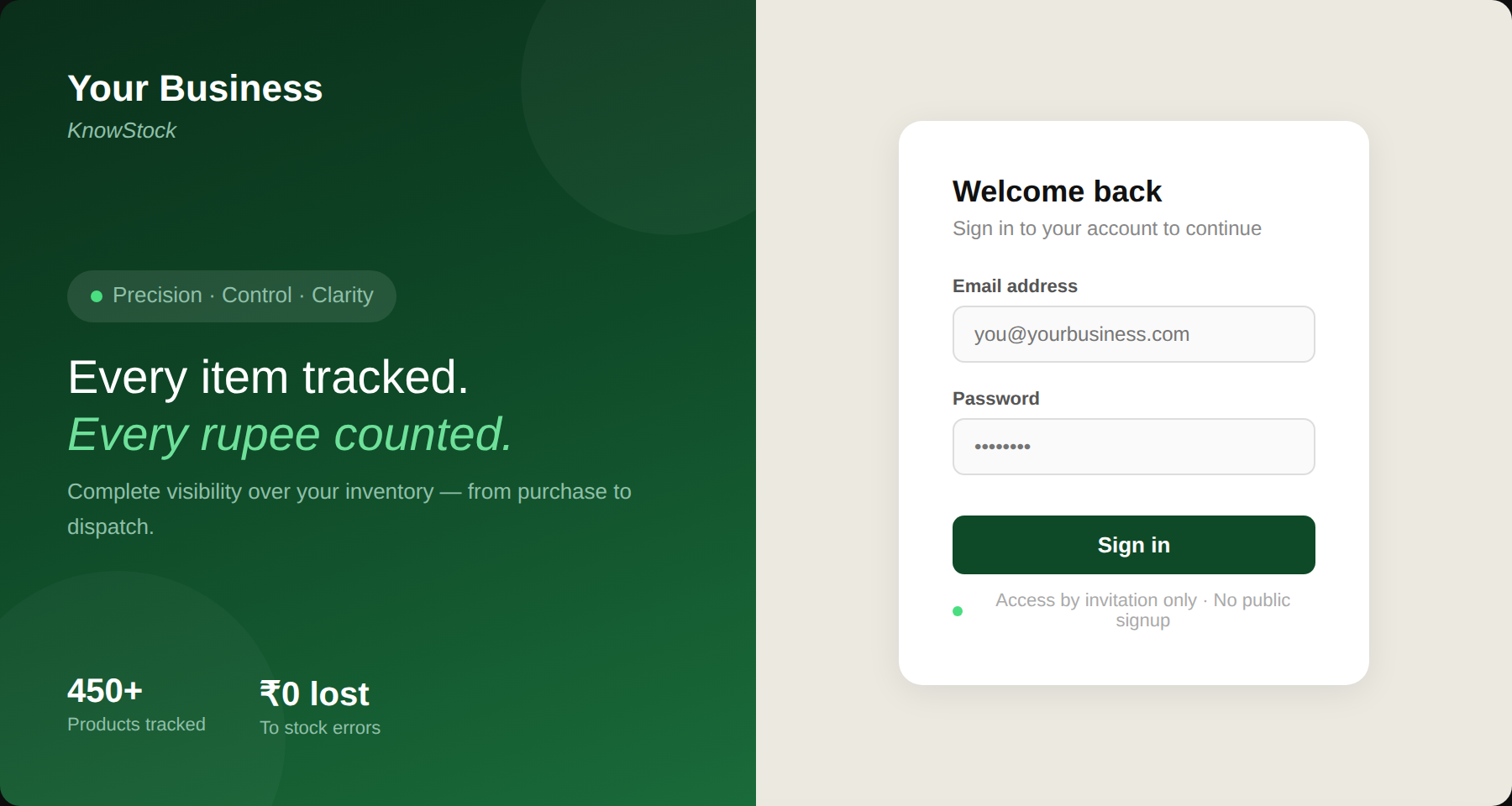 KnowStock interface